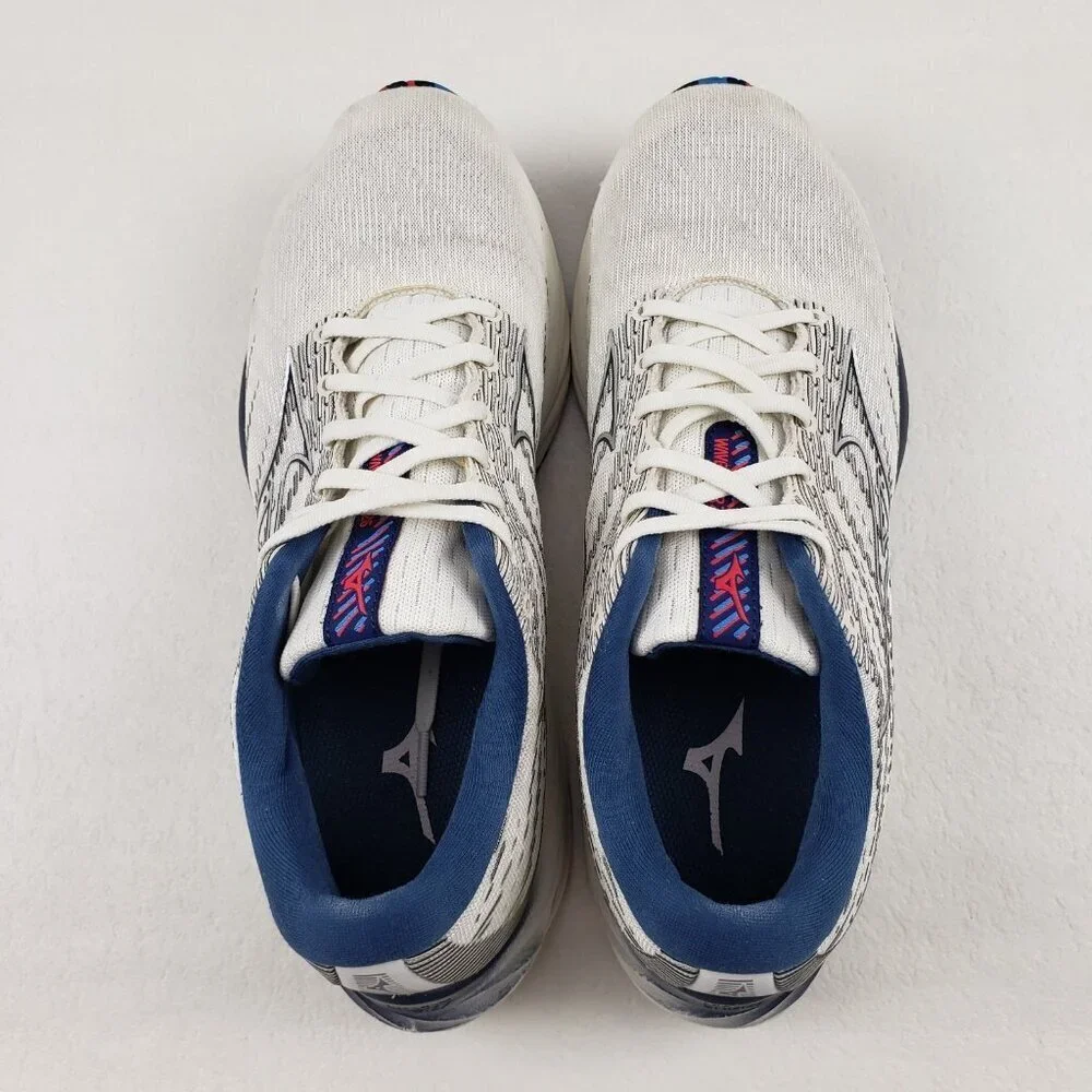 Mizuno Wave Rider 26 Sneaker Womens 10 White Lace Up Mesh Running Walking Shoe - Picture 7 of 10